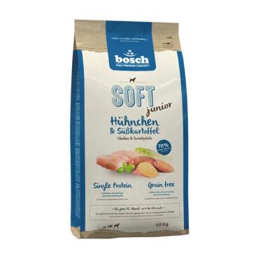 1кг Корм Bosch SOFT Holistic Junior полувлажный, монопротеиновый, беззерновой для щенков всех пород с Цыпленком и бататом