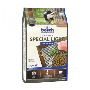 2,5кг Корм Bosch Special Light для взрослых собак всех пород со склонностями к проблемам мочеполовой системы с Птицей и рисом