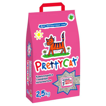 Наполнитель комкующийся бентонитовый PrettyCat "Euro Mix", 2,5кг