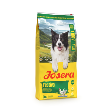 12,5кг Корм Josera Festival (Adult Medium/Maxi 26/16) для взрослых собак всех пород, привередливых к еде с Птицей, Рисом и Лососем
