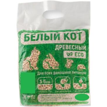 Наполнитель древесный "Белый кот", 2,22л