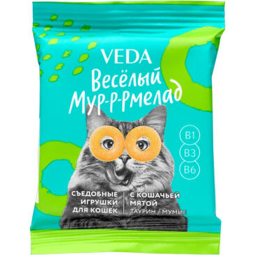 6гр Лакомство VEDA Весёлый мур-р-рмелад для кошек с Кошачей Мятой