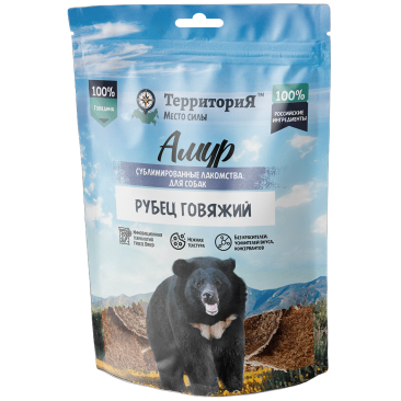 35гр Лакомство ТерриториЯ Амур Рубец говяжий сублимированный для собак