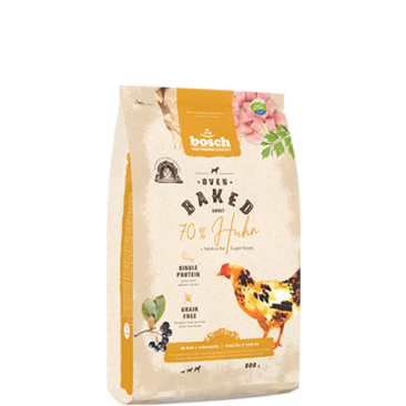 10кг Корм Bosch Oven Baked монопротеиновый беззерновой из печи для взрослых собак с чувствительным пищеварением с Курицей