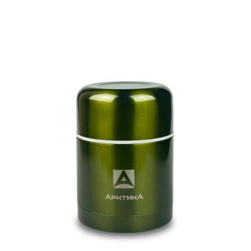 Термос Арктика 302, 500мл с широким горлом для еды, болотный