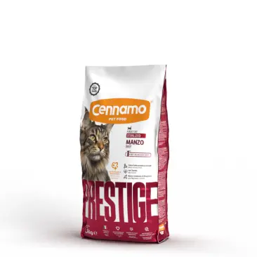 1,5кг Корм Cennamo Prestige Cat Adult Sterilized Manzo для взрослых стерилизованных кошек с Говядиной