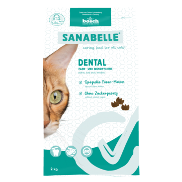 2кг Корм Bosch Sanabelle Dental Care для чистки зубов и удаления зубного налета у кошек из мяса Птицы