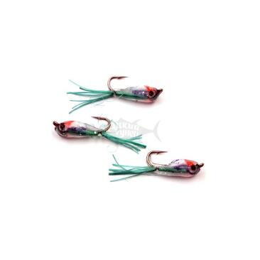 Мормышка ЯМАН "Малек пыздрик" с ушком, L-13 мм, 0,15 г, крючок Kumho №12, зеленый