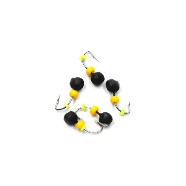 Мормышка вольфрамовая "ЯМАН" Дробь с коронкой из никеля, d-3 мм, 0,3 г, бисер и кембрик, Флуор-желтый