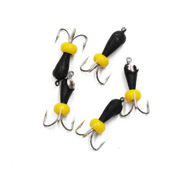Мормышка вольфрамовая безнасадочная "ЯМАН" Черт с петлей с коронкой из никеля (короткий), d-3 мм, 0,6 г, бисер, Флуоресцентный желтый