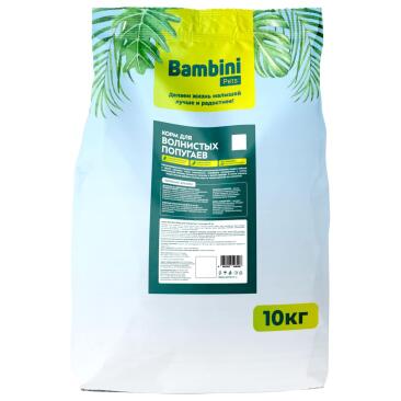 10кг Корм Bambini Pets для волнистых попугайчиков
