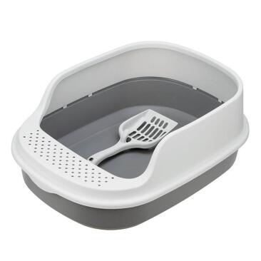 Туалет IDEA "ЛЯ-МУРР" для кошек с совком и высоким бортом Смоки, 48*35,5см