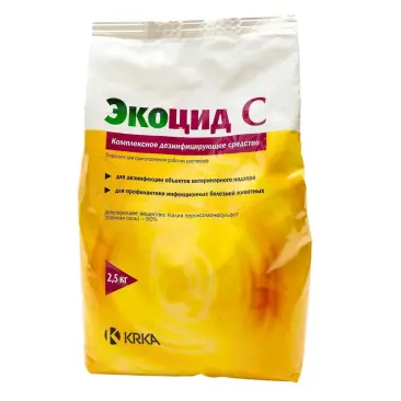 Экоцид С KRKA дезинфицирующее средство против вирусов, бактерий и грибков, 1кг
