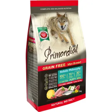 2кг Корм Primordial Dog Puppy Mini Starter Turkey & Herring беззерновой для щенков мелких пород с Индейкой и сельдью