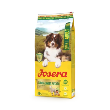 12,5кг Корм Josera Adult with Lamb&Sweet Potato (Medium/Maxi 25/16) гипоаллергенный, беззерновой для взрослых собак всех пород с пищевой аллергией с Ягнёнком и Бататом