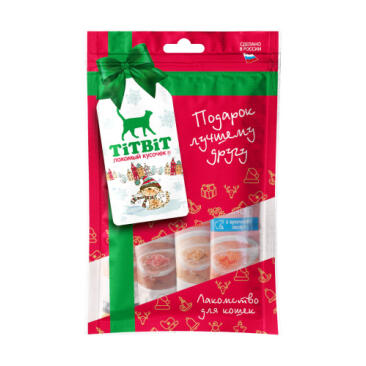 4*10гр Крем-суп TitBit для кошек 4 вкуса (новогодняя коллекция)