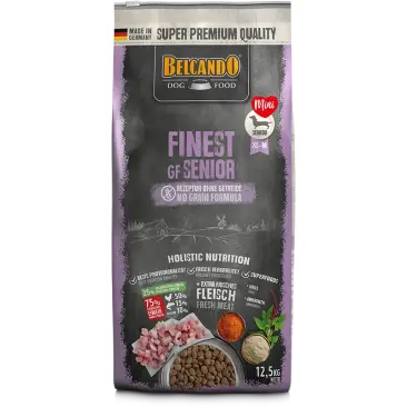 12,5кг Корм Belcando Finest GF Senior беззерновой для пожилых собак мелких и средних пород при избыточном весе с Птицей и рыбой
