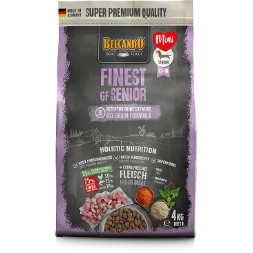4кг Корм Belcando Finest GF Senior беззерновой для пожилых собак мелких и средних пород при избыточном весе с Птицей и рыбой