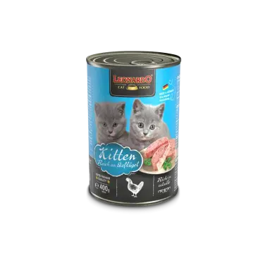 400гр Консервы Leonardo Kitten Rich in poultry для котят до года с Птицей и говядиной