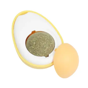 Игрушка WOGY для кошек Яйцо с вращающимся мятным шариком на липкой ленте, 5,5*4*3см