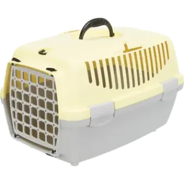 Переноска TRIXIE Traveller Capri II для мелких животных до 8кг, 37*34*55см, серая/желтая
