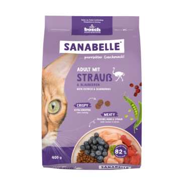 8кг Корм Bosch Sanabelle Adult with ostrich для взрослых кошек со Страусом
