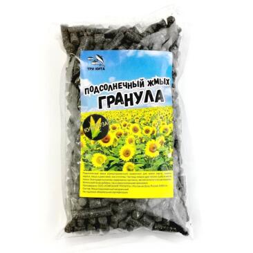 Жмых подсолнечника гранулы  8мм "КУКУРУЗА" 500гр.