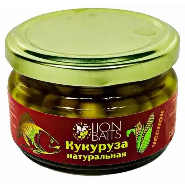 Насадка Lion Baits кукуруза натуральная Кукуруза "чеснок" (стекло)120мл