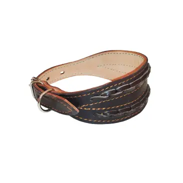 Ошейник "Сима" Сельдь 25мм плетеный (35-40см) коричневый