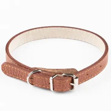 Ошейник Mr.Kranch для собак из натуральной кожи Коричневый, 17-20см