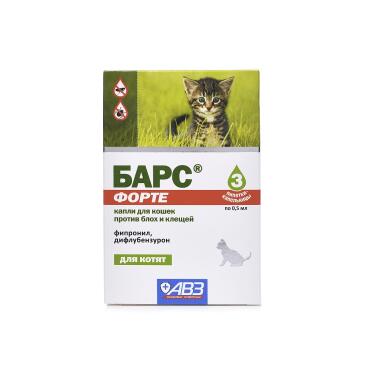 Капли на холку БАРС Форте АВЗ от блох и клещей для котят, 1шт