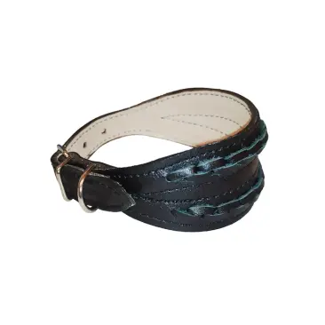 Ошейник "Сима" Сельдь 25мм плетеный (45-50см) черный