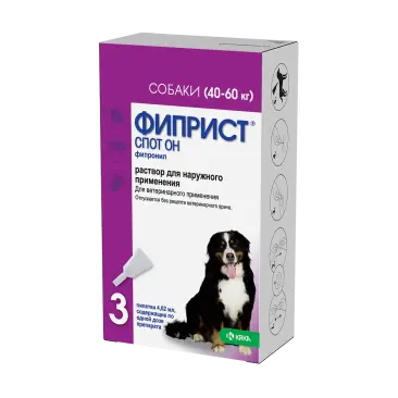 Капли на холку Фиприст Спот Он KRKA от блох и клещей для собак 40-60кг, 1шт
