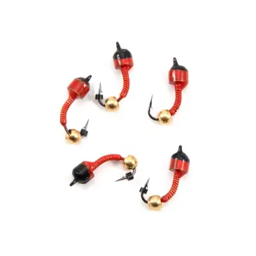 Мормышка вольфрамовая безнасадочная "ЯМАН" Лесотка №4 1гр латунный шар, красный