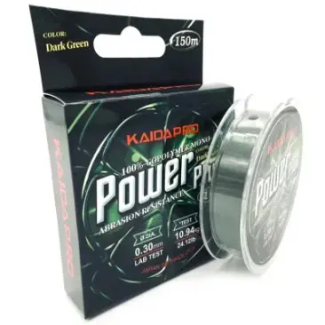 Леска KAIDA Power Plus 150м 0,14мм, Темно-зеленая