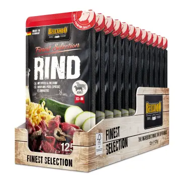 125гр Влажный корм Belcando Beef with Spaetzle & courgette для взрослых собак мелких и средних пород с Говядиной и лапшой цукини