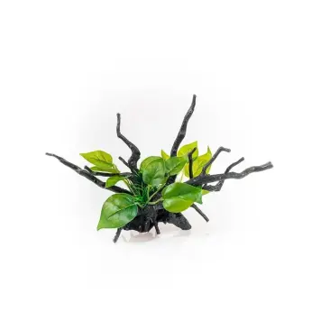 Декорация BARBUS для аквариума Коряга с растением, 34*16*20см