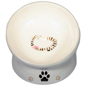 Миска Mr.Kranch на подставке для кошек керамическая Серая, 120мл