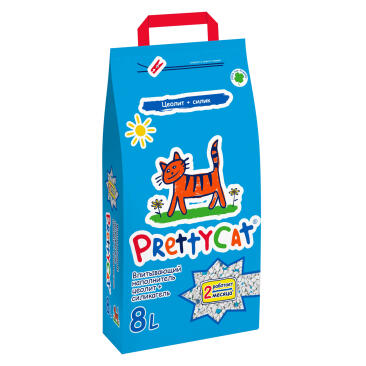Наполнитель PrettyCat Naturel впитывающий глиняный с део-кристаллами, 8л