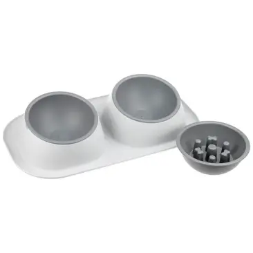 Миска двойная IDEA для кошек и собак "Твикс макси" Смоки, 2шт*0,45л