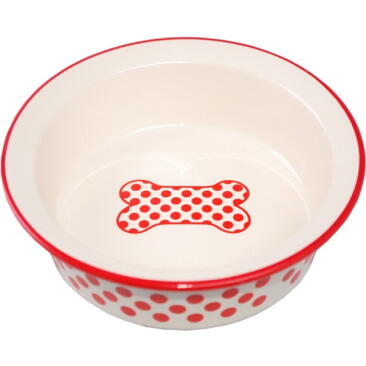 Миска керамическая N1 Красный горох и Косточка 12,5*4см, 150мл