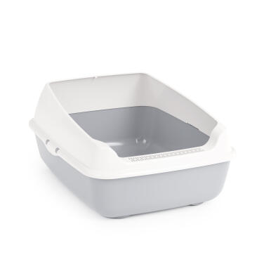 Лоток ALTA для кошек с высоким бортом Серый&Белый