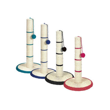 Когтеточка-столбик "TRIXIE" для кошек, с мячиком, 62 см, дерево, сизаль, плюш, разл. цвета