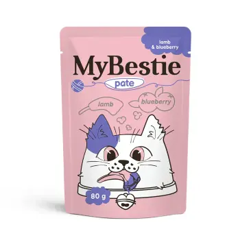 80г Влажный корм MyBestie для кошек паштет из Ягнёнка с Черникой