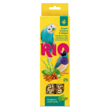 2*40гр RIO Sticks палочки для волнистых попугаев и экзотических птиц Суперзелень и водоросли