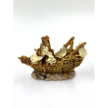 Декорация Marlin Aquarium "Затонувший корабль" для аквариума, 6,5*2,5*4,5см