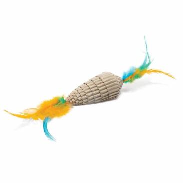 Игрушка Triol NATURAL для кошек из гофрокартона "Конус с перьями", 80/220мм