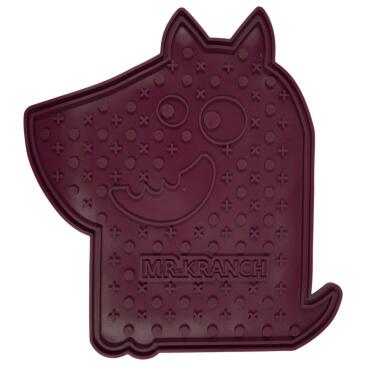 Лизательный коврик Mr.Kranch для медленного поедания силиконовый 20*20см бордовый на присосках