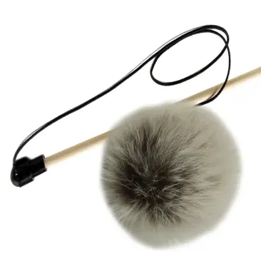 Удочка-Дразнилка GoSi для кошек "Пушистик с мехом Кролика"