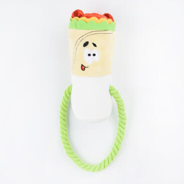 Игрушка Mr.Kranch для собак "Шаурма" плюшевая с канатиком и пищалкой, 21см